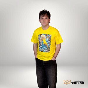 American Apparel Viva Glam Graphic Tee Yellow Made USA M